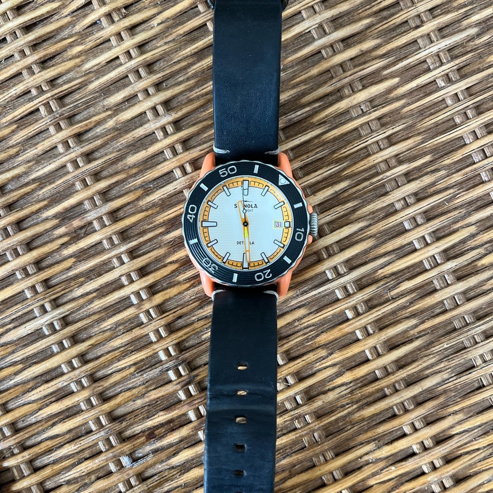 Shinola Black and Orange Women's Watch